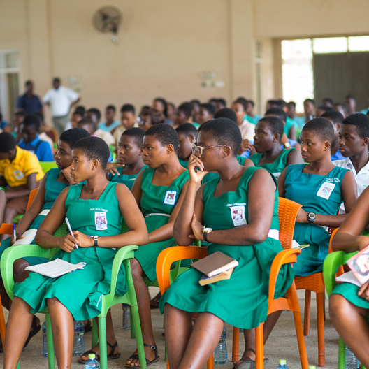 African women are in a class.