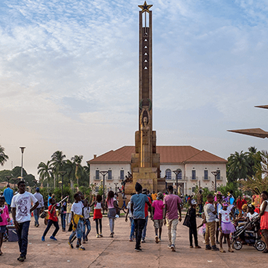 A city view in the Guinea-Bissau.