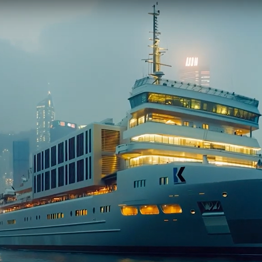 Intelliship is floatig at sea.